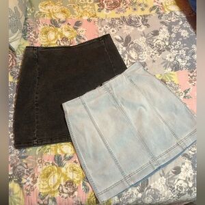 Black and Light Blue Denim Skirt Set PREOWNED SZ 8 (BOTH)
